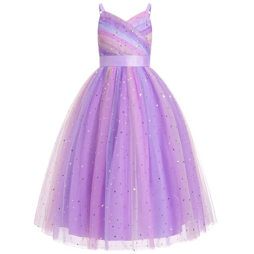 Robe De Princesse En Tulle Fille Col V Sans Manches