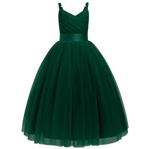 Robe De Princesse En Tulle Fille Col V Sans Manches