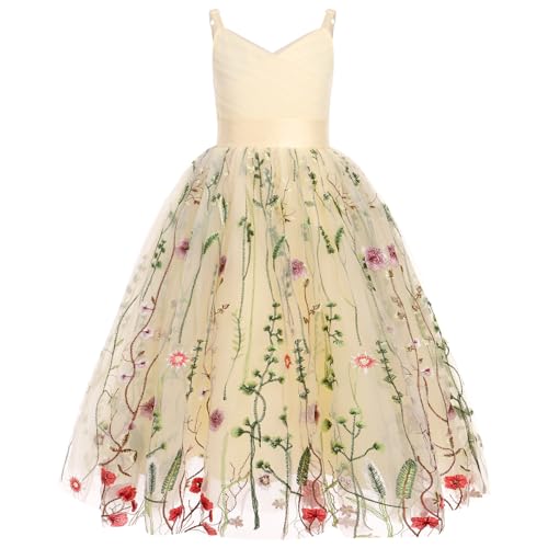 Robe De Princesse En Tulle Fille Col V Sans Manches