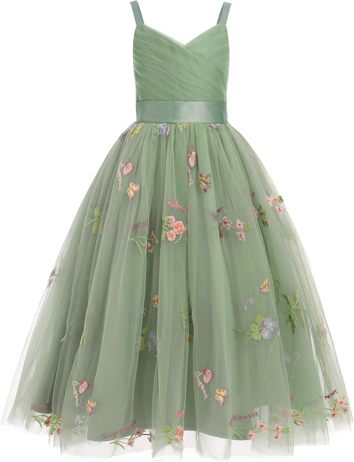 Robe De Princesse En Tulle Fille Col V Sans Manches