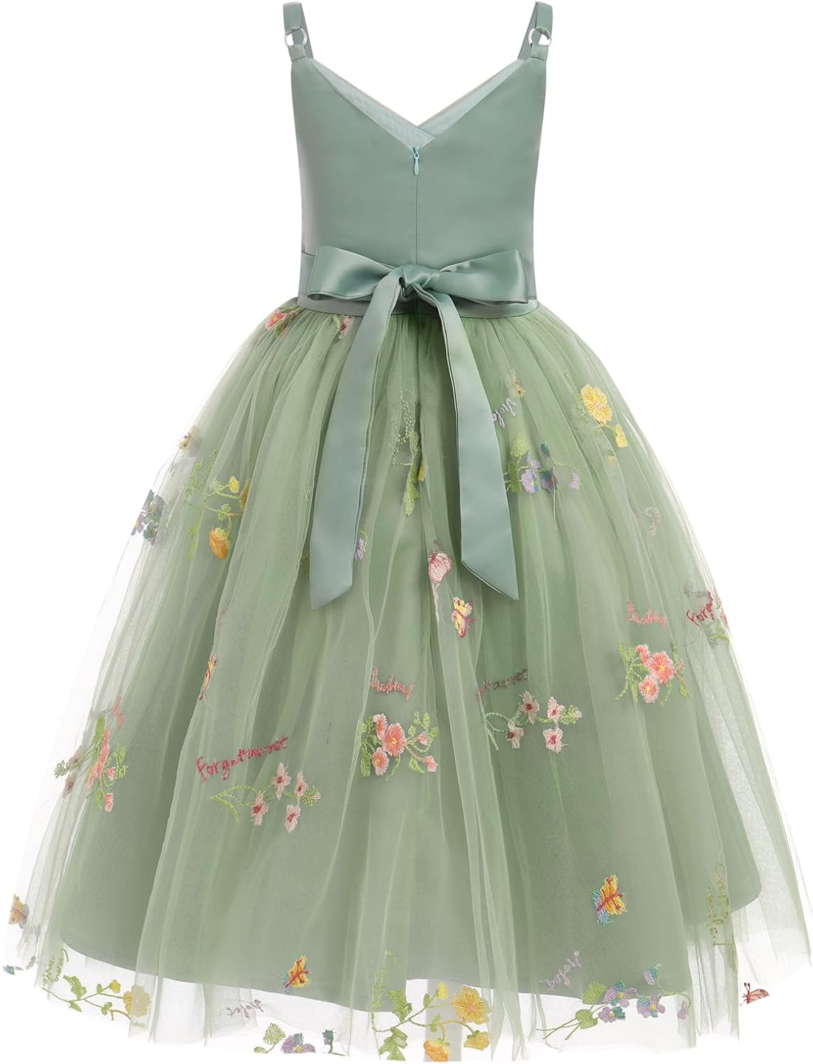 Robe De Princesse En Tulle Fille Col V Sans Manches