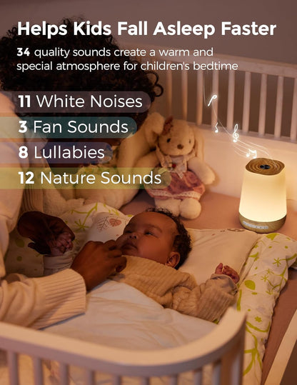Momcozy Machine à Bruit Blanc 34 Sons Veilleuse