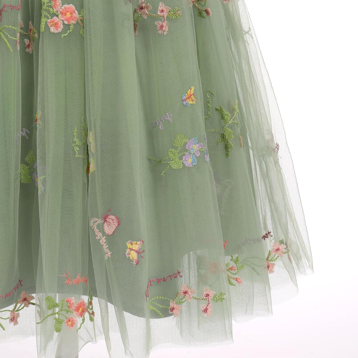 Robe De Princesse En Tulle Fille Col V Sans Manches